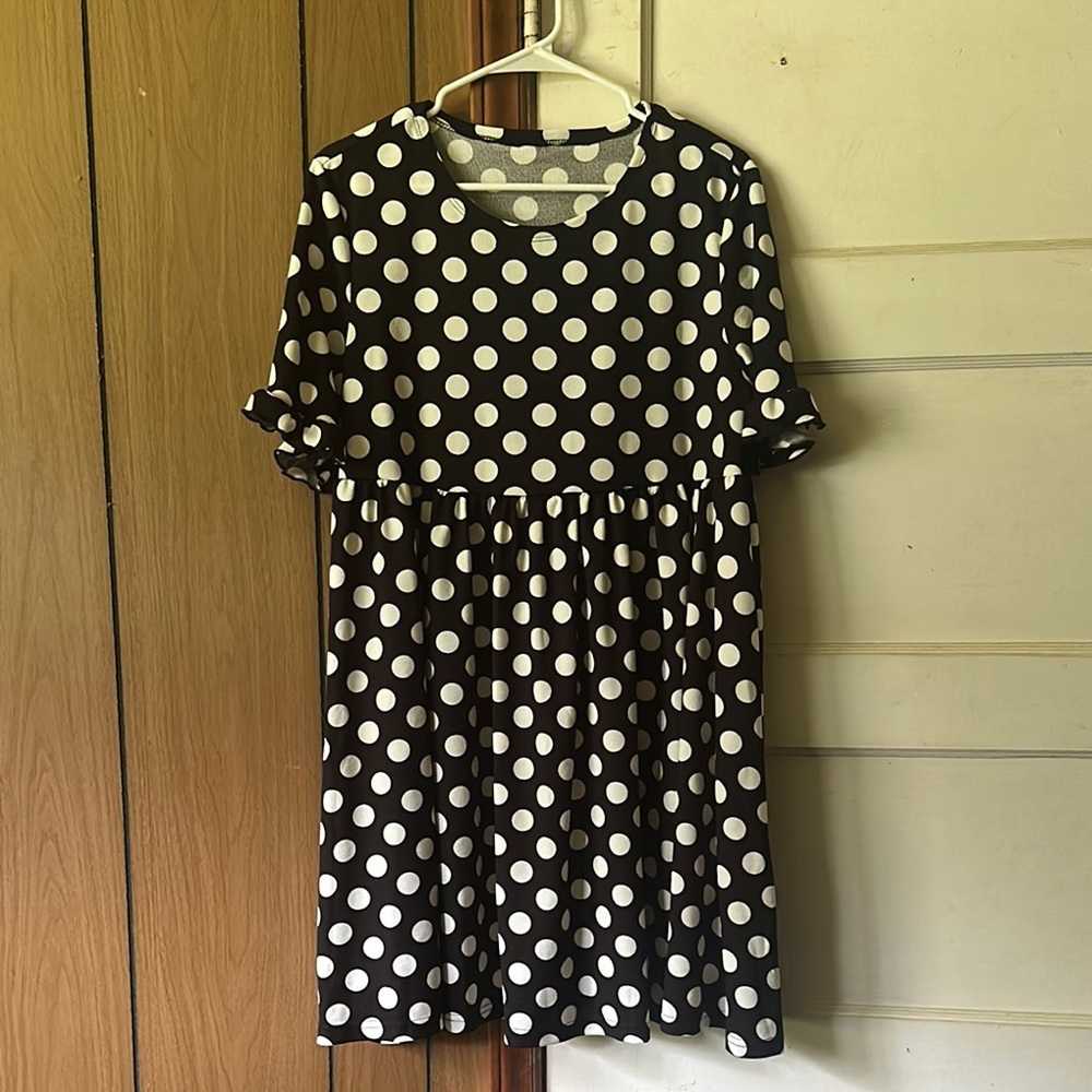 Amazon Black and White Polka Dot Dress